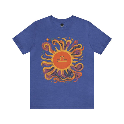 T-Shirt Heather True Royal / S Libra Sun Harmony T-Shirt: Elegance in Equipoise