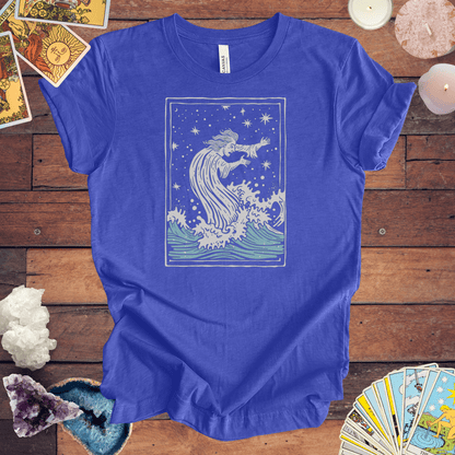 T-Shirt Heather True Royal / S Mystical Innovation for the Visionary: Aquarius Tarot Card T-Shirt