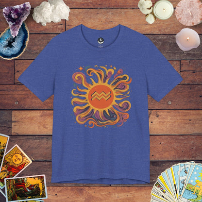 T-Shirt Heather True Royal / S Solar Flair Aquarius T-Shirt: Radiate Your Aquarius Essence