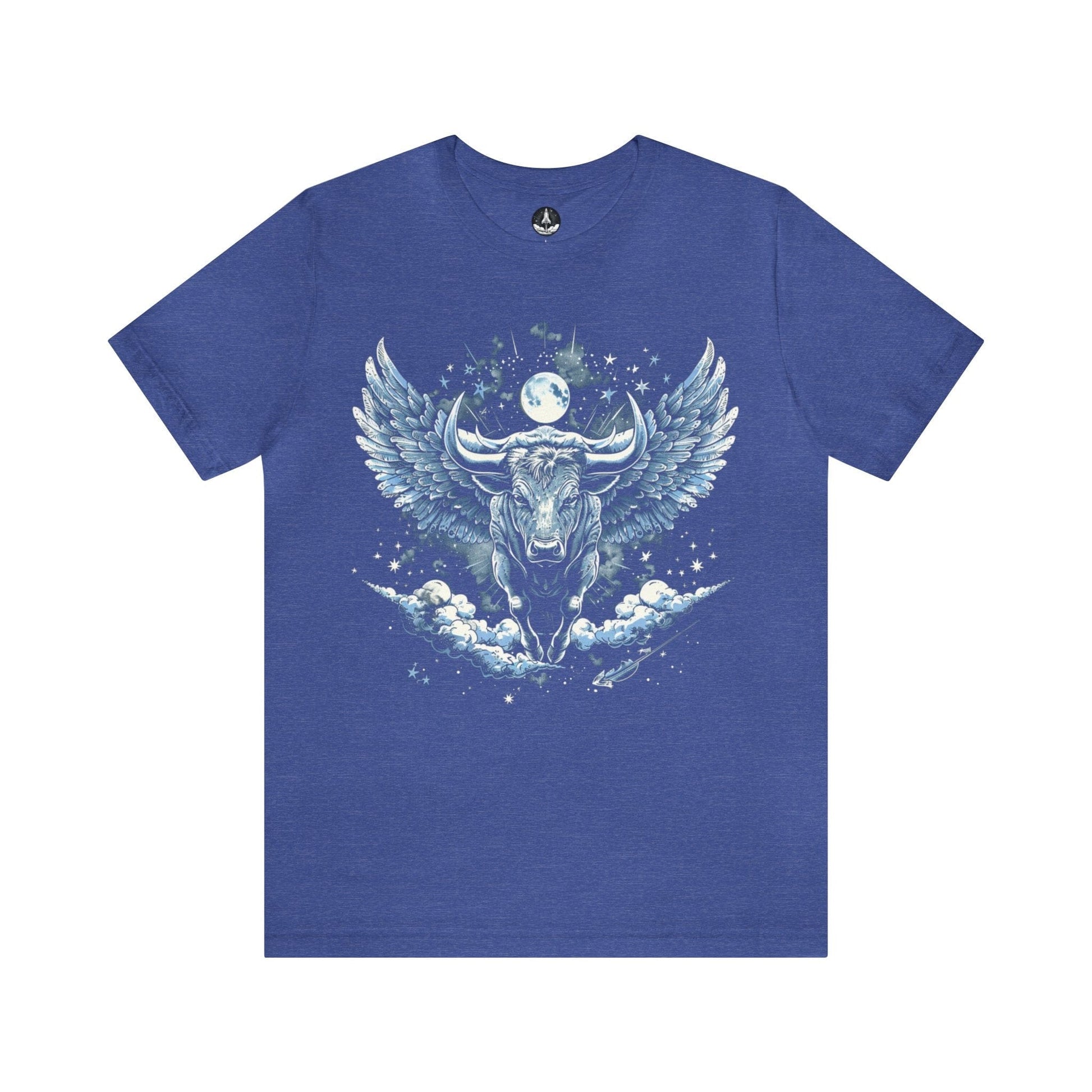 T-Shirt Heather True Royal / S Taurus Celestial Bull T-Shirt: Stellar Determination