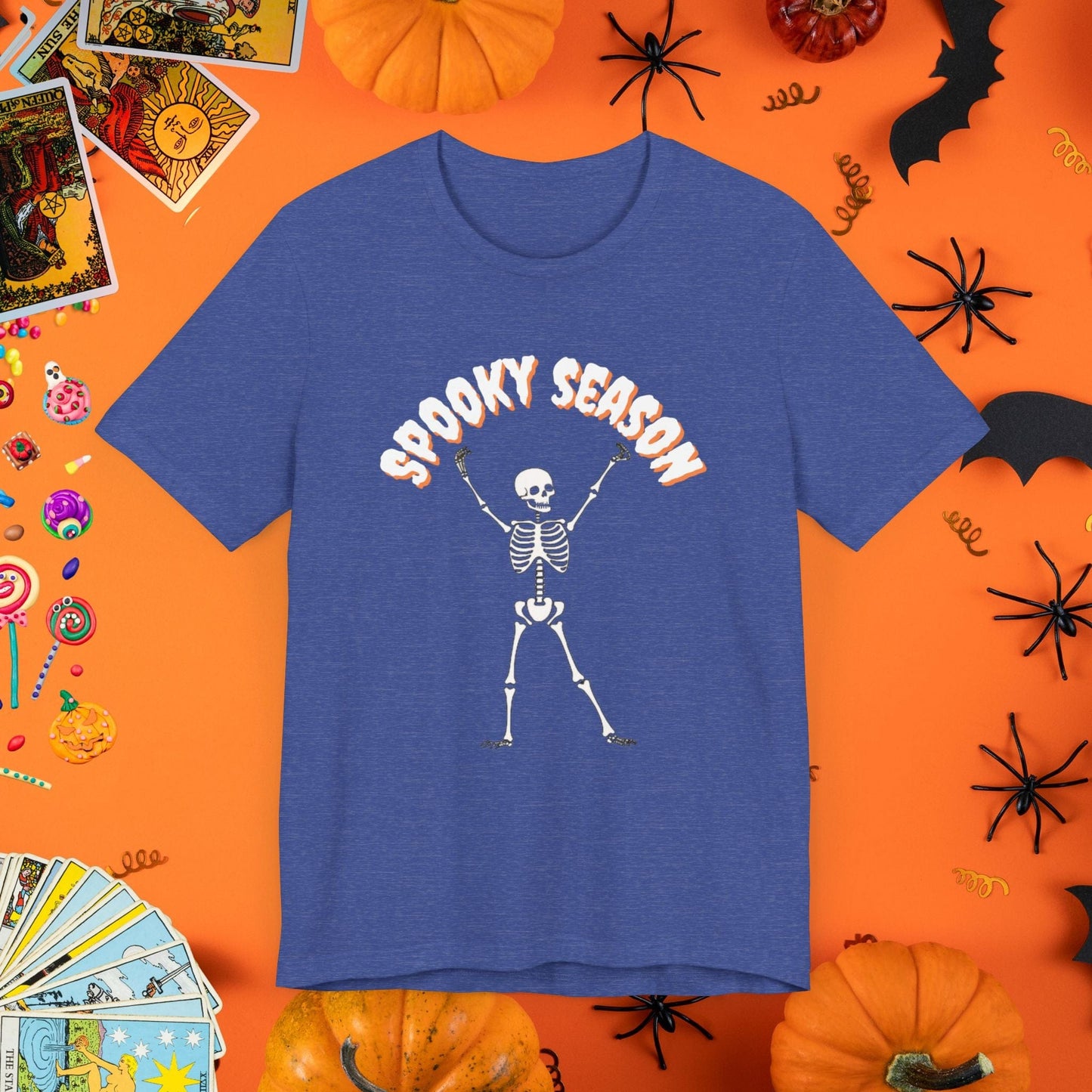 T-Shirt Heather True Royal / XS Skeleton Dance Halloween T-Shirt - Halloween Limited Edition