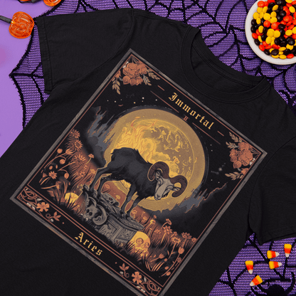 T-Shirt Immortal Aries Tarot Card T-Shirt - Halloween Limited Edition