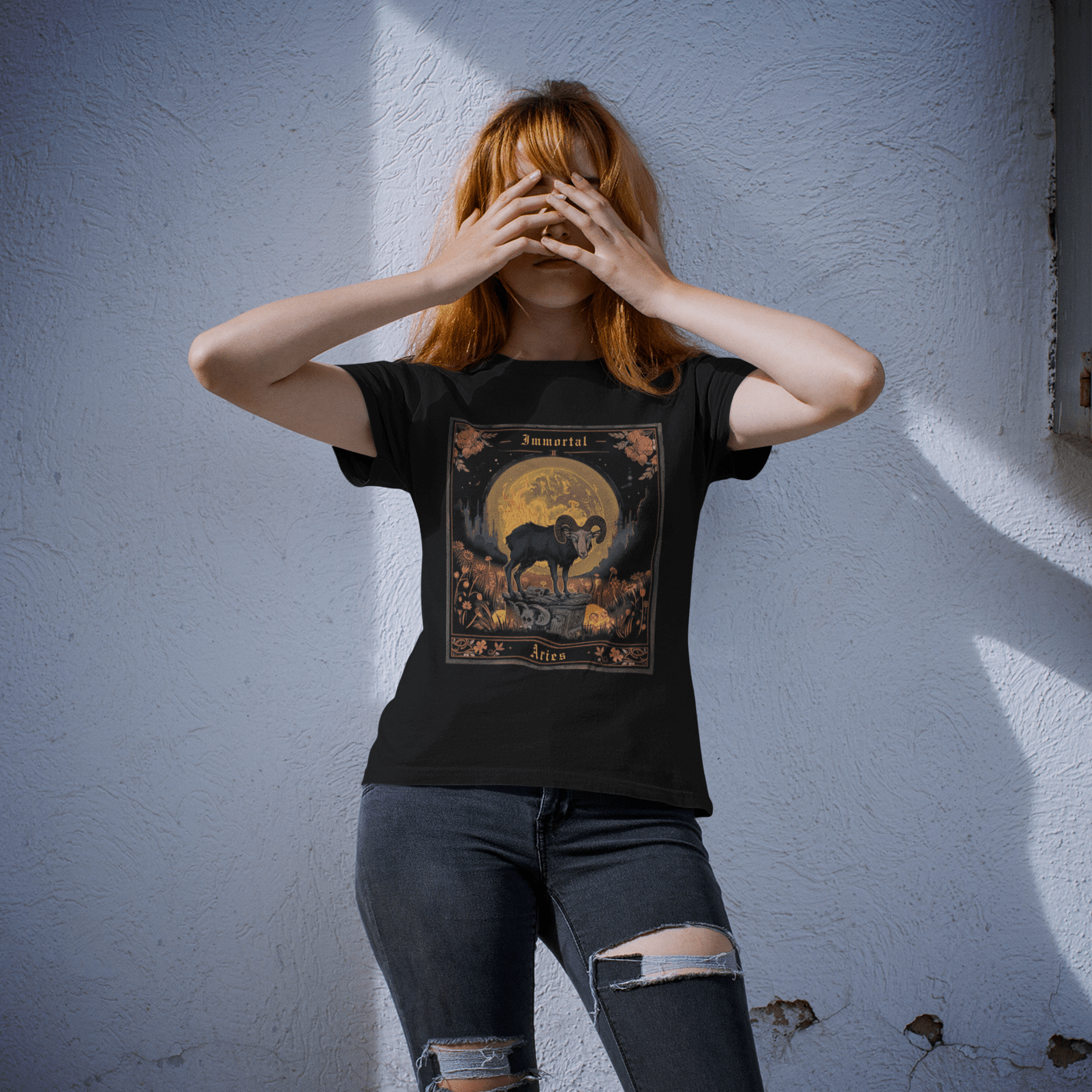 T-Shirt Immortal Aries Tarot Card T-Shirt - Halloween Limited Edition