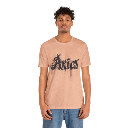 T-Shirt Ink-Dripped Aries Energy TShirt – Channel Your Inner Fire