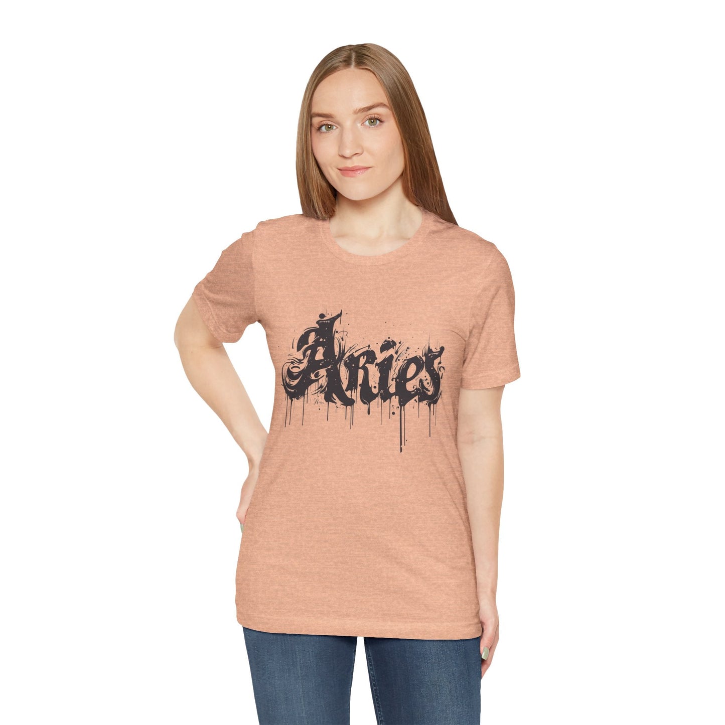 T-Shirt Ink-Dripped Aries Energy TShirt – Channel Your Inner Fire