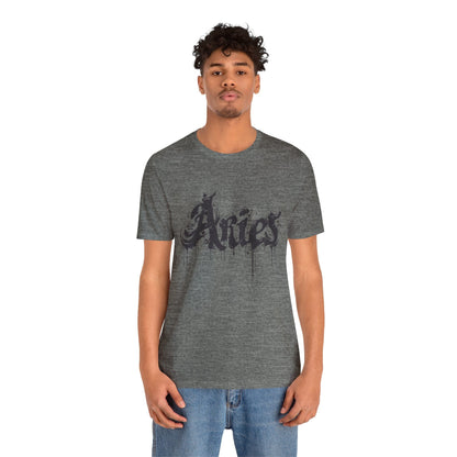 T-Shirt Ink-Dripped Aries Energy TShirt – Channel Your Inner Fire