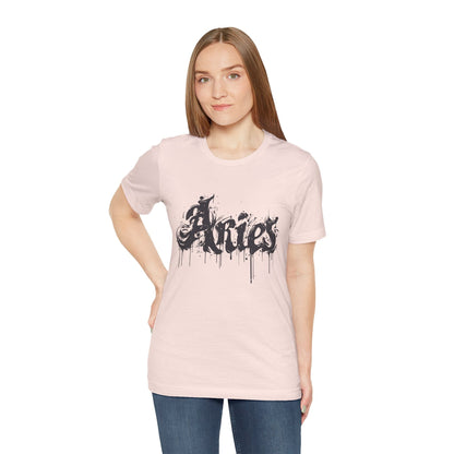 T-Shirt Ink-Dripped Aries Energy TShirt – Channel Your Inner Fire