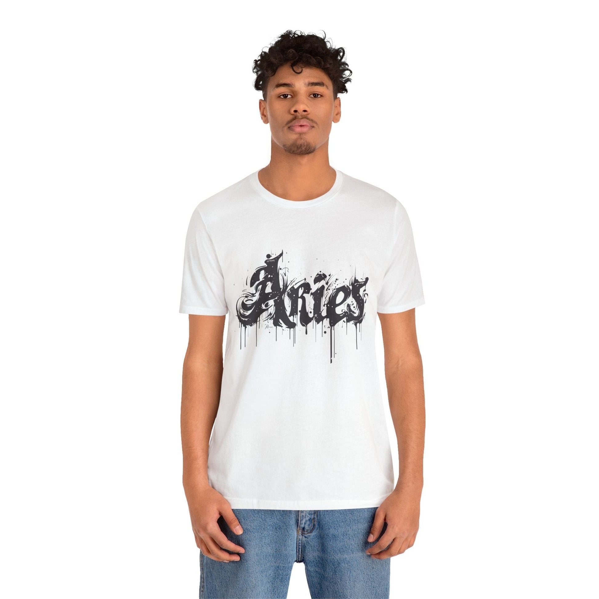T-Shirt Ink-Dripped Aries Energy TShirt – Channel Your Inner Fire