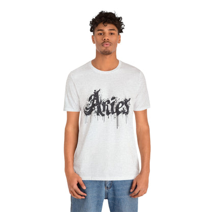 T-Shirt Ink-Dripped Aries Energy TShirt – Channel Your Inner Fire