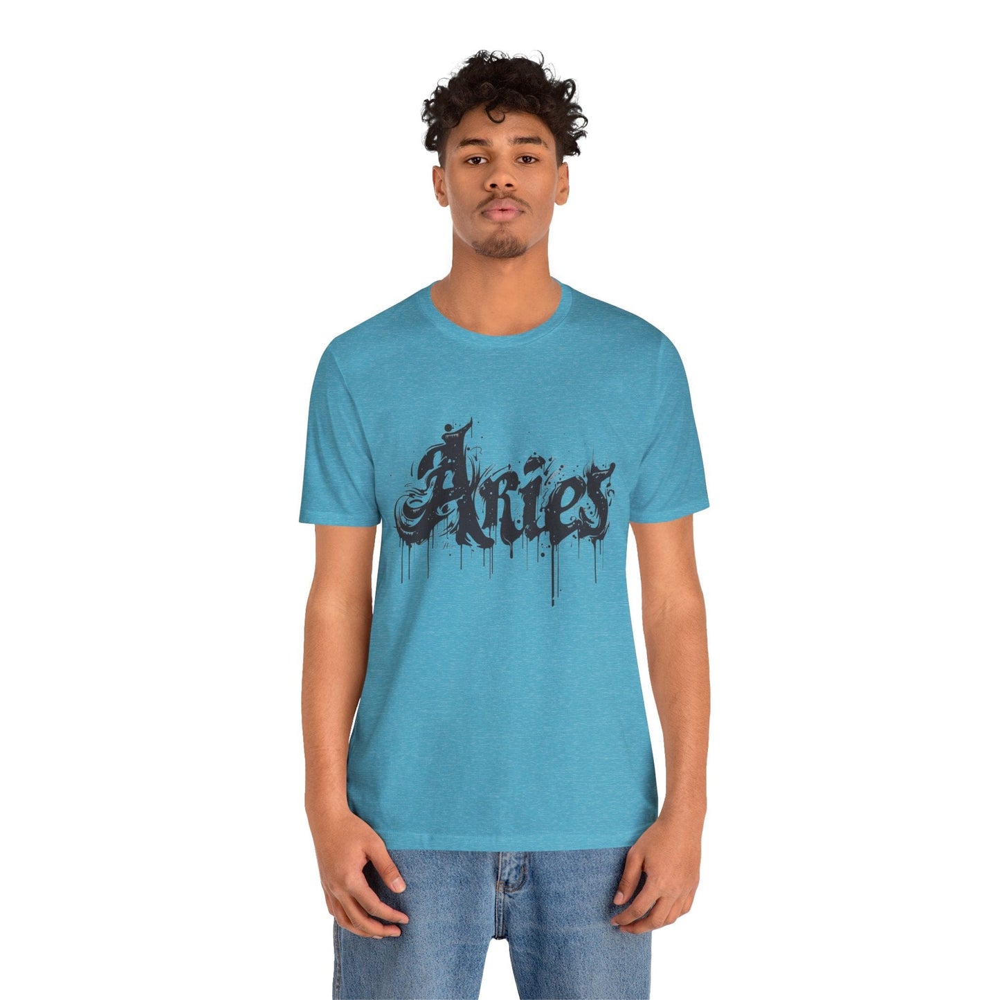 T-Shirt Ink-Dripped Aries Energy TShirt – Channel Your Inner Fire