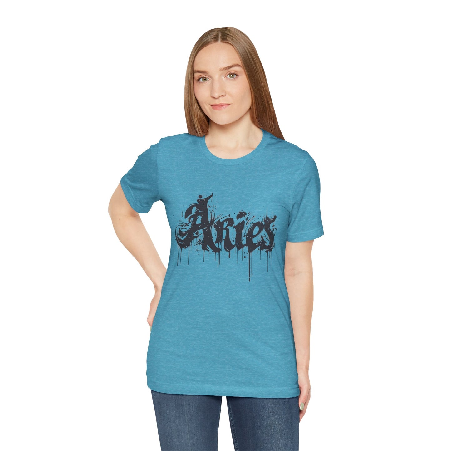 T-Shirt Ink-Dripped Aries Energy TShirt – Channel Your Inner Fire