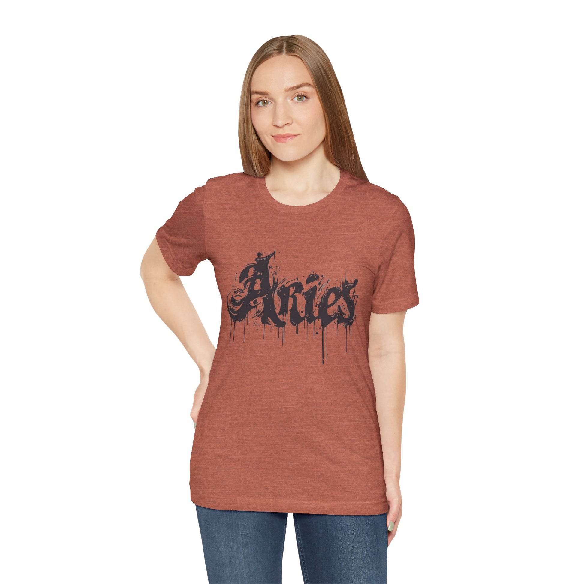 T-Shirt Ink-Dripped Aries Energy TShirt – Channel Your Inner Fire