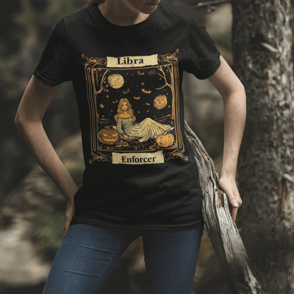 T-Shirt Libra Enforcer - Halloween Tarot Card T-Shirt - Halloween Limited Edition