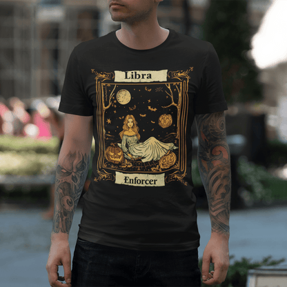 T-Shirt Libra Enforcer - Halloween Tarot Card T-Shirt - Halloween Limited Edition