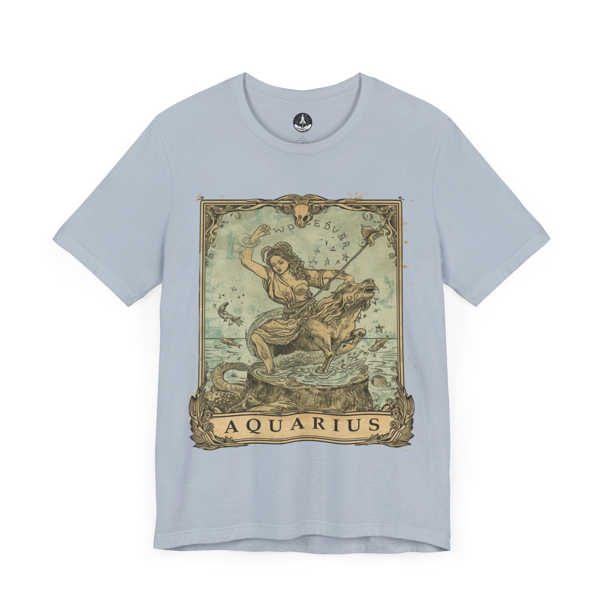 T-Shirt Light Blue / S Aquarius Odyssey T-Shirt: Navigating Mystical Seas with Boundless Spirit