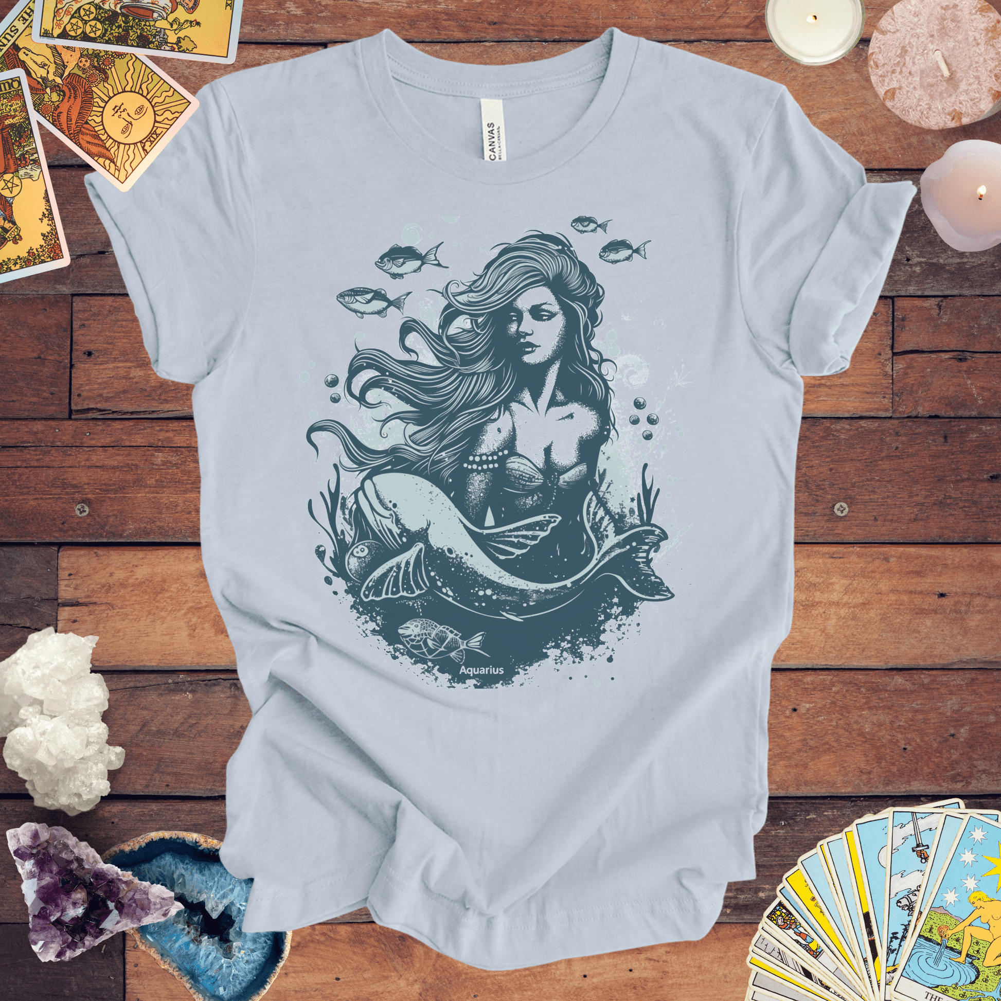 T-Shirt Light Blue / S Aquarius Siren T-Shirt: Enchanting Depths for the Visionary Spirit