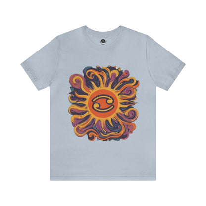 T-Shirt Light Blue / S Cancer Cosmic Swirl T-Shirt: Embrace the Celestial Tide