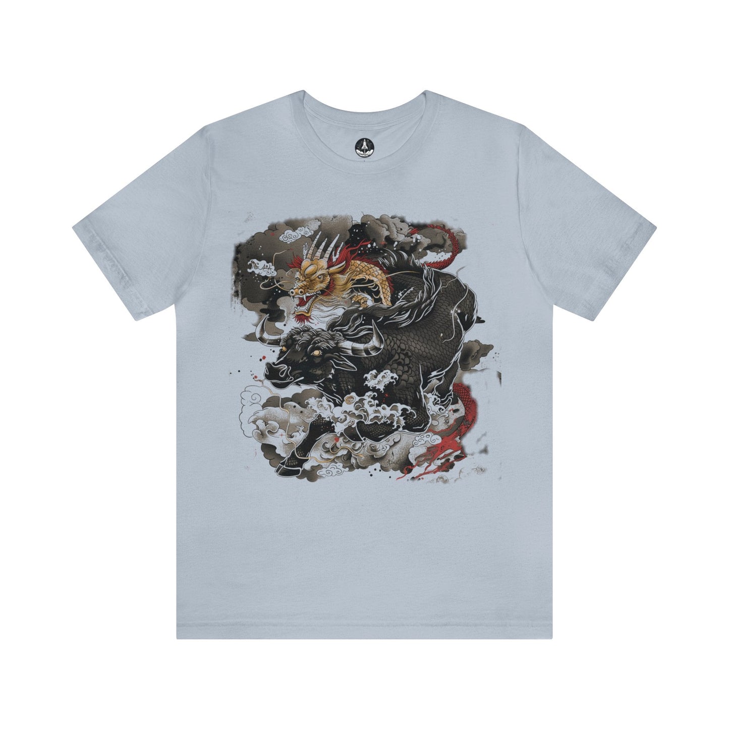 T-Shirt Light Blue / S Eastern Mythos Dragon-Bull T-Shirt: Legendary Power