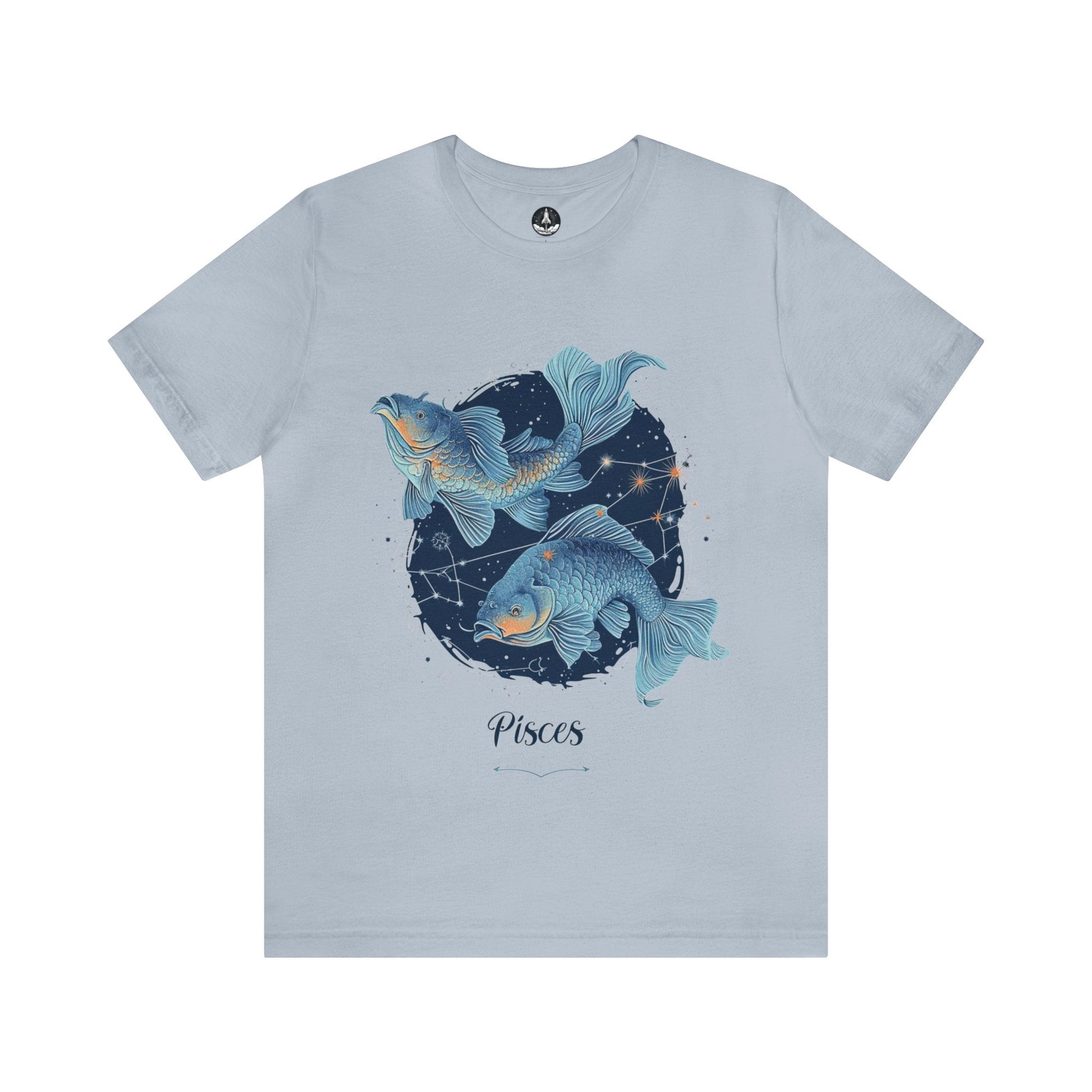 T-Shirt Light Blue / S Mystic Pisces Flow T-Shirt: Ocean-Inspired Design on Premium Fabric