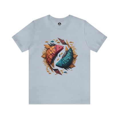 T-Shirt Light Blue / S Papercraft Pisces T-Shirt