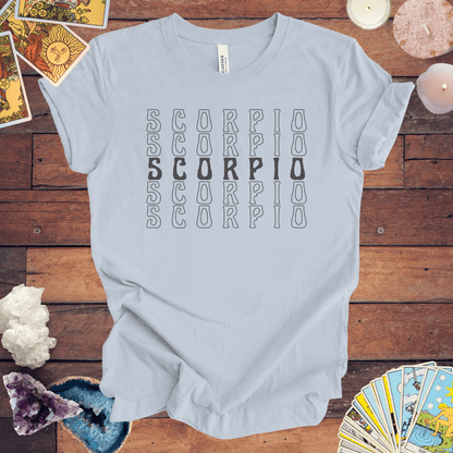 T-Shirt Light Blue / S Scorpio Repetition - Minimalist Zodiac T-Shirt