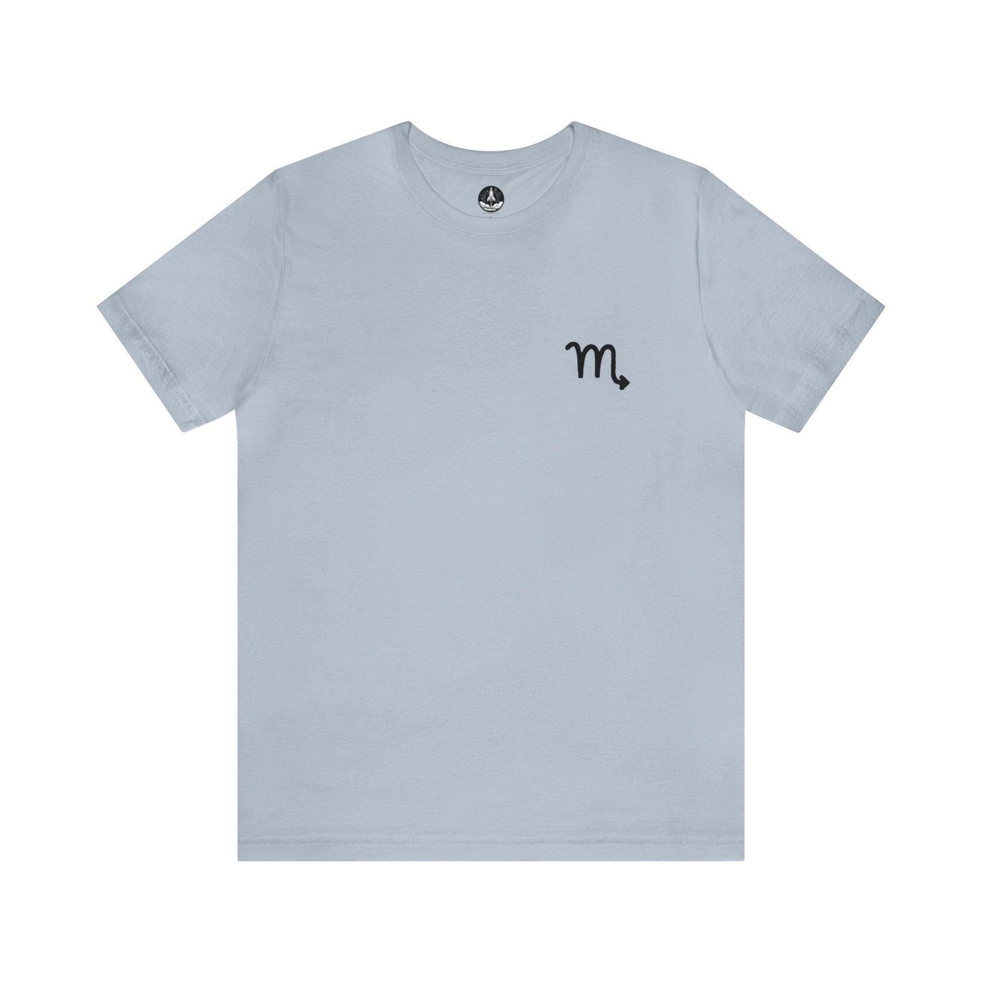 T-Shirt Light Blue / S Scorpio Zodiac Cipher T-Shirt: Unveil Your Mystery with Elegant Minimalism