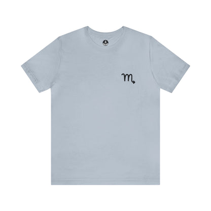 T-Shirt Light Blue / S Scorpio Zodiac Cipher T-Shirt: Unveil Your Mystery with Elegant Minimalism