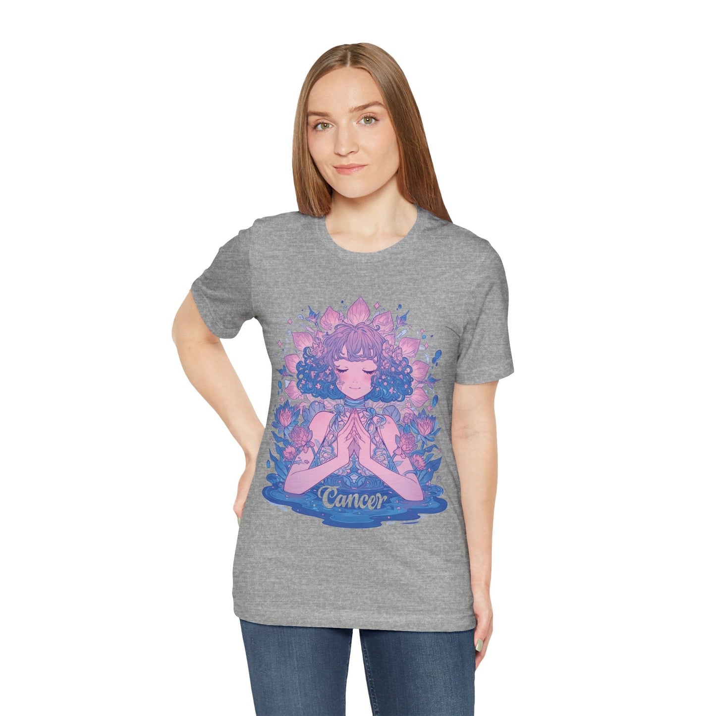 T-Shirt Lunar Bloom Cancer TShirt: Serenity in the Stars