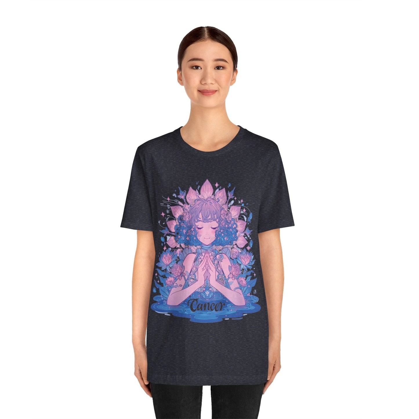 T-Shirt Lunar Bloom Cancer TShirt: Serenity in the Stars