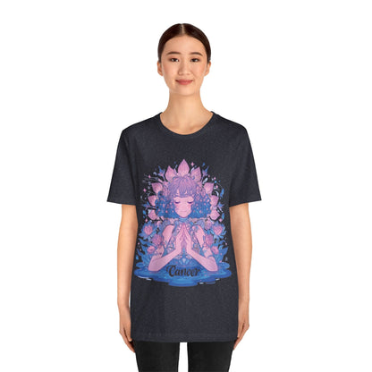 T-Shirt Lunar Bloom Cancer TShirt: Serenity in the Stars