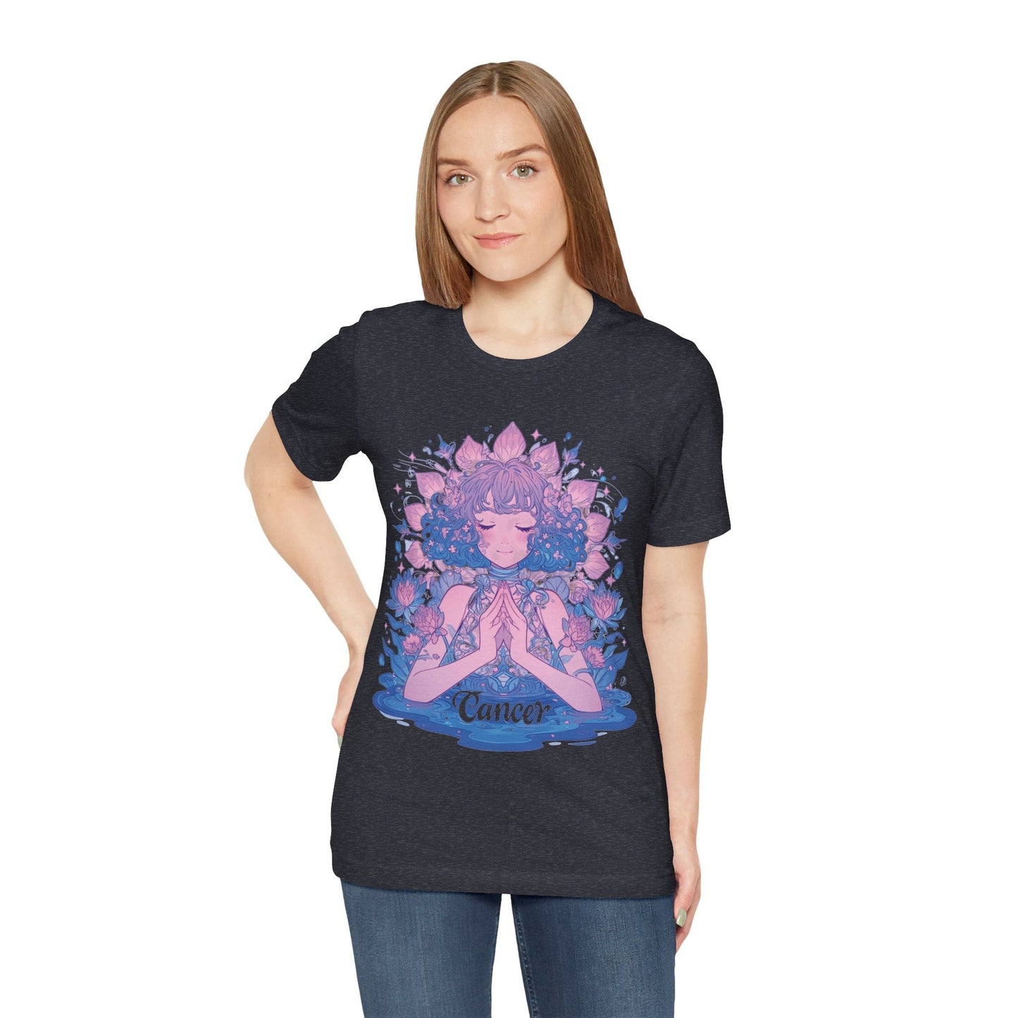 T-Shirt Lunar Bloom Cancer TShirt: Serenity in the Stars