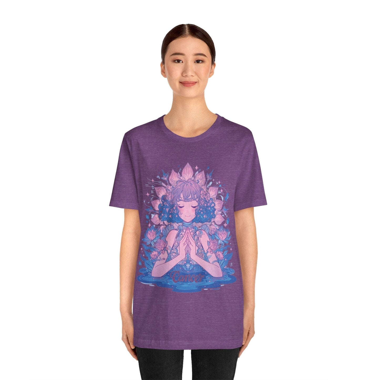 T-Shirt Lunar Bloom Cancer TShirt: Serenity in the Stars