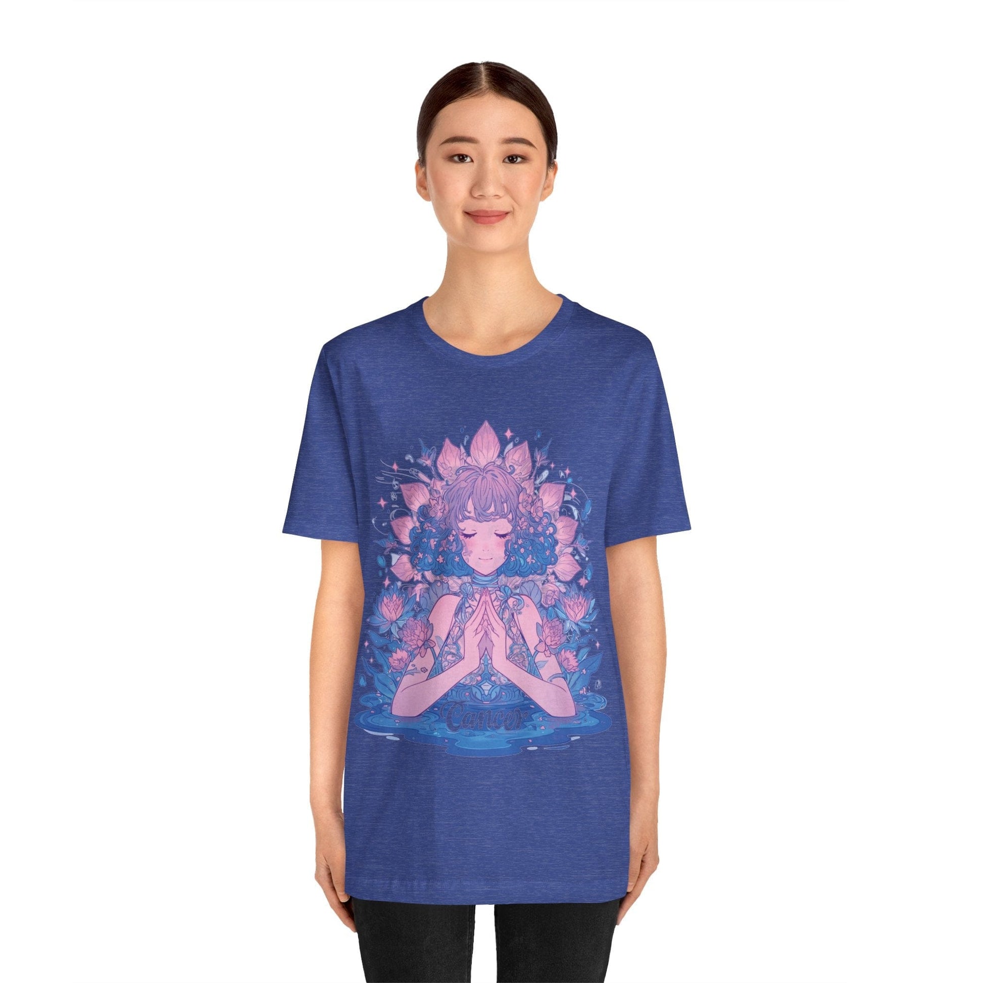 T-Shirt Lunar Bloom Cancer TShirt: Serenity in the Stars