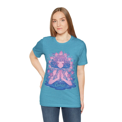 T-Shirt Lunar Bloom Cancer TShirt: Serenity in the Stars