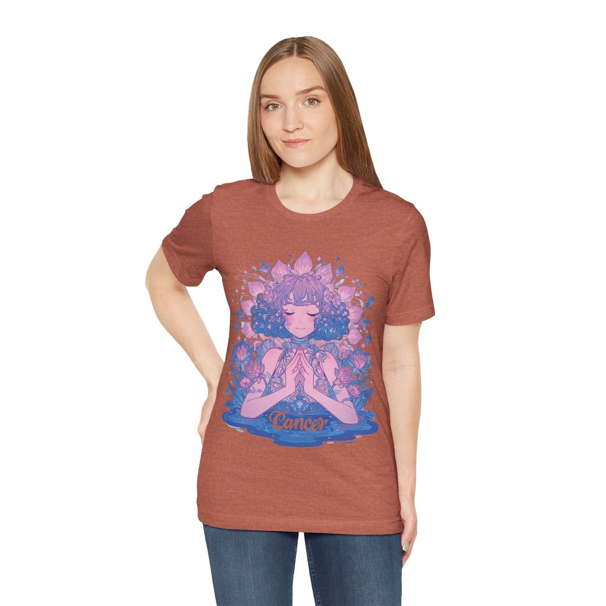 T-Shirt Lunar Bloom Cancer TShirt: Serenity in the Stars