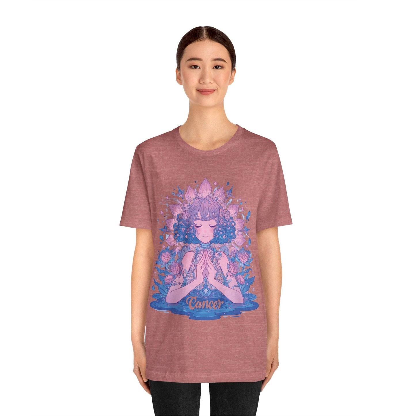 T-Shirt Lunar Bloom Cancer TShirt: Serenity in the Stars