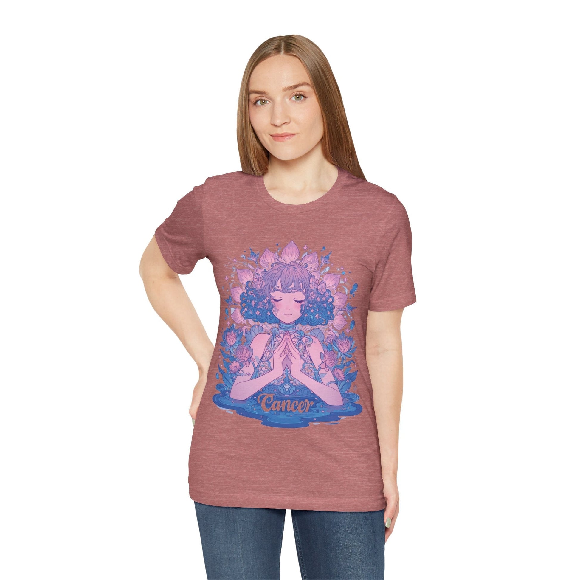 T-Shirt Lunar Bloom Cancer TShirt: Serenity in the Stars