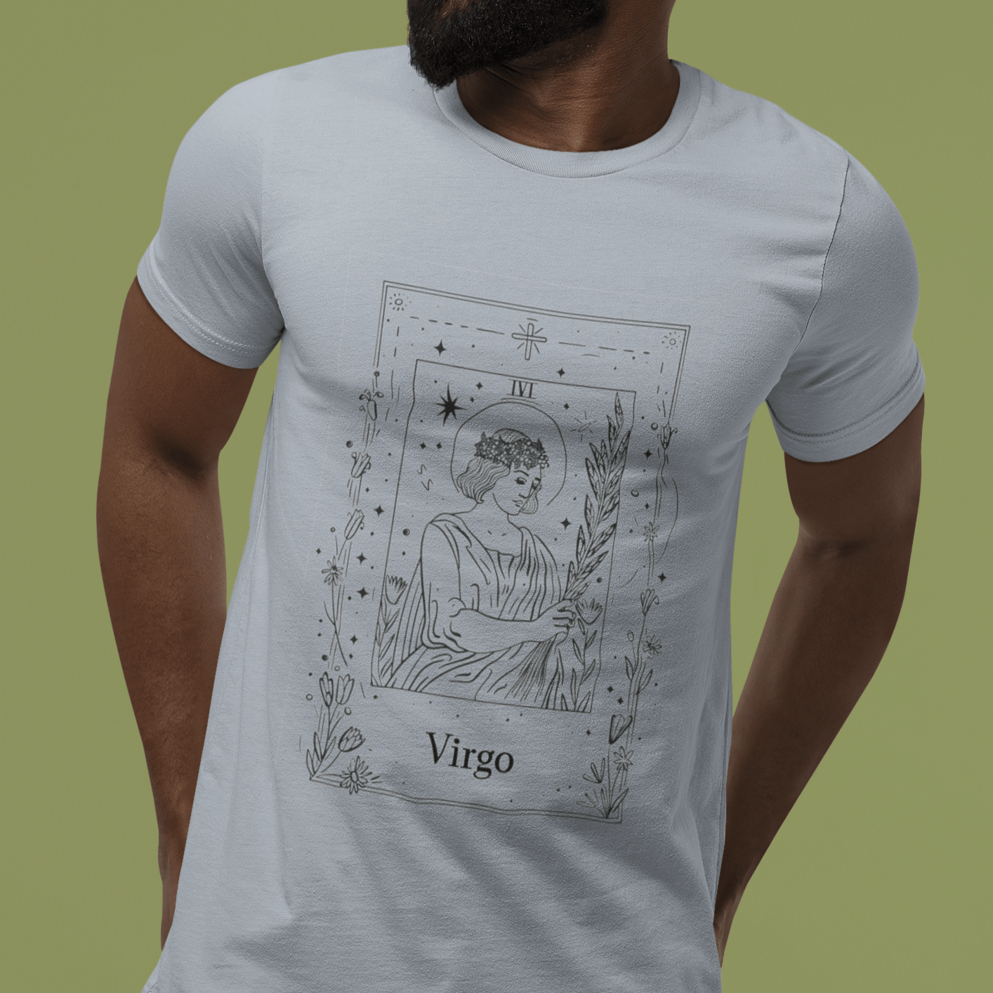 T-Shirt Maiden's Blossom: Virgo Tarot Card T-Shirt