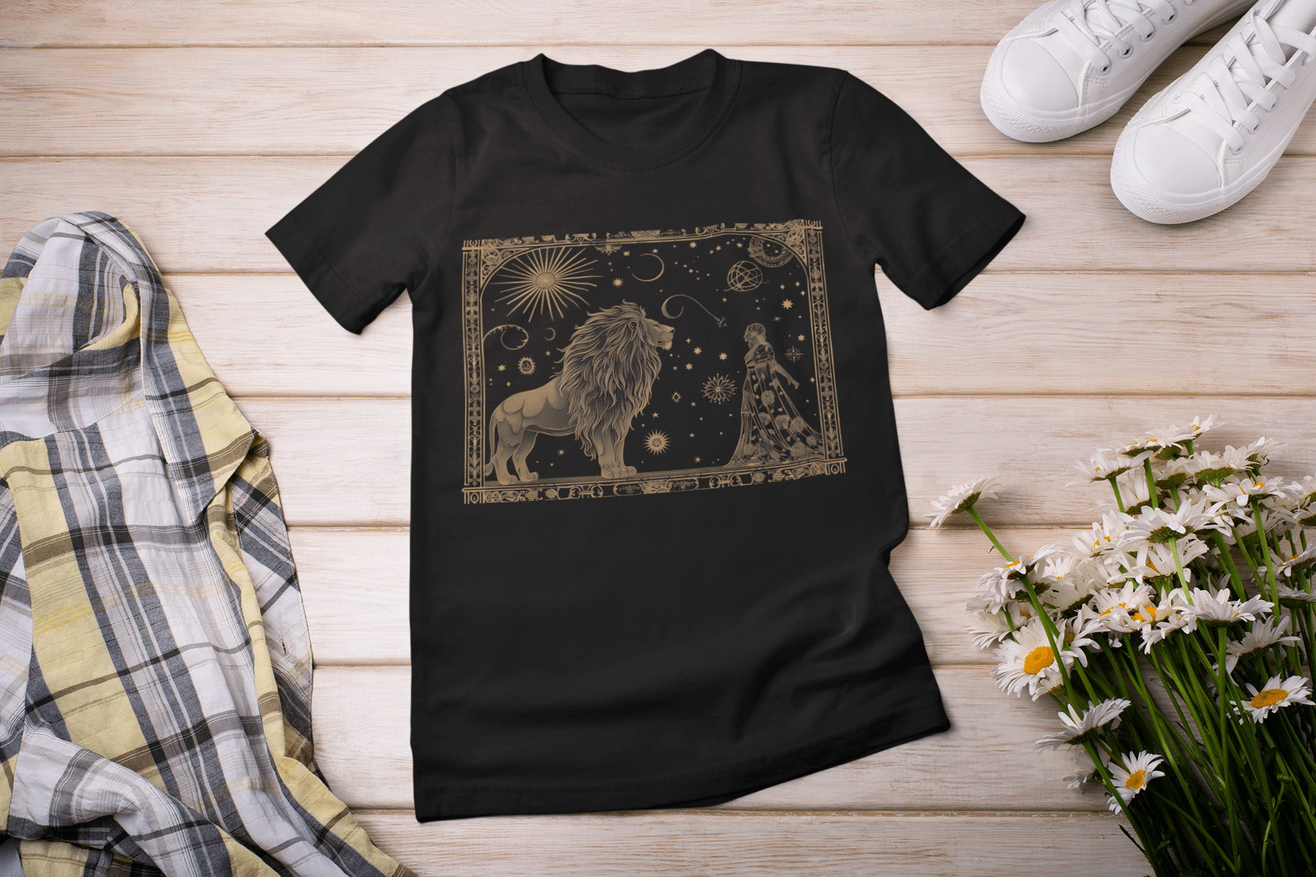 T-Shirt Majestic Leo Tarot Card T-Shirt