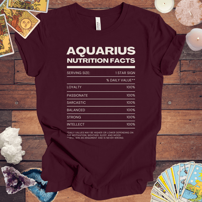 T-Shirt Maroon / S Aquarius Nutrition Facts T-Shirt