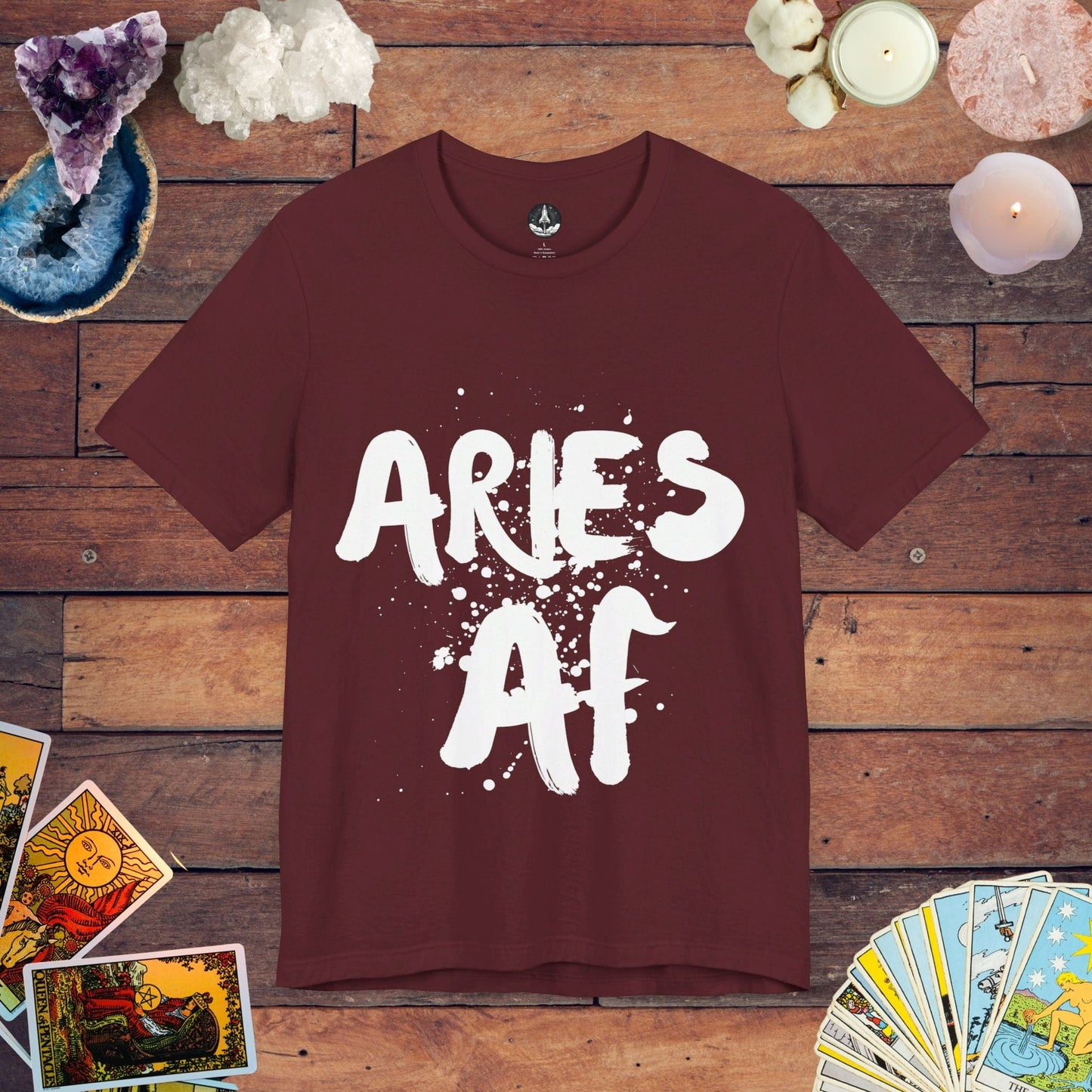 T-Shirt Maroon / S Aries AF - Bold Zodiac Statement T-Shirt