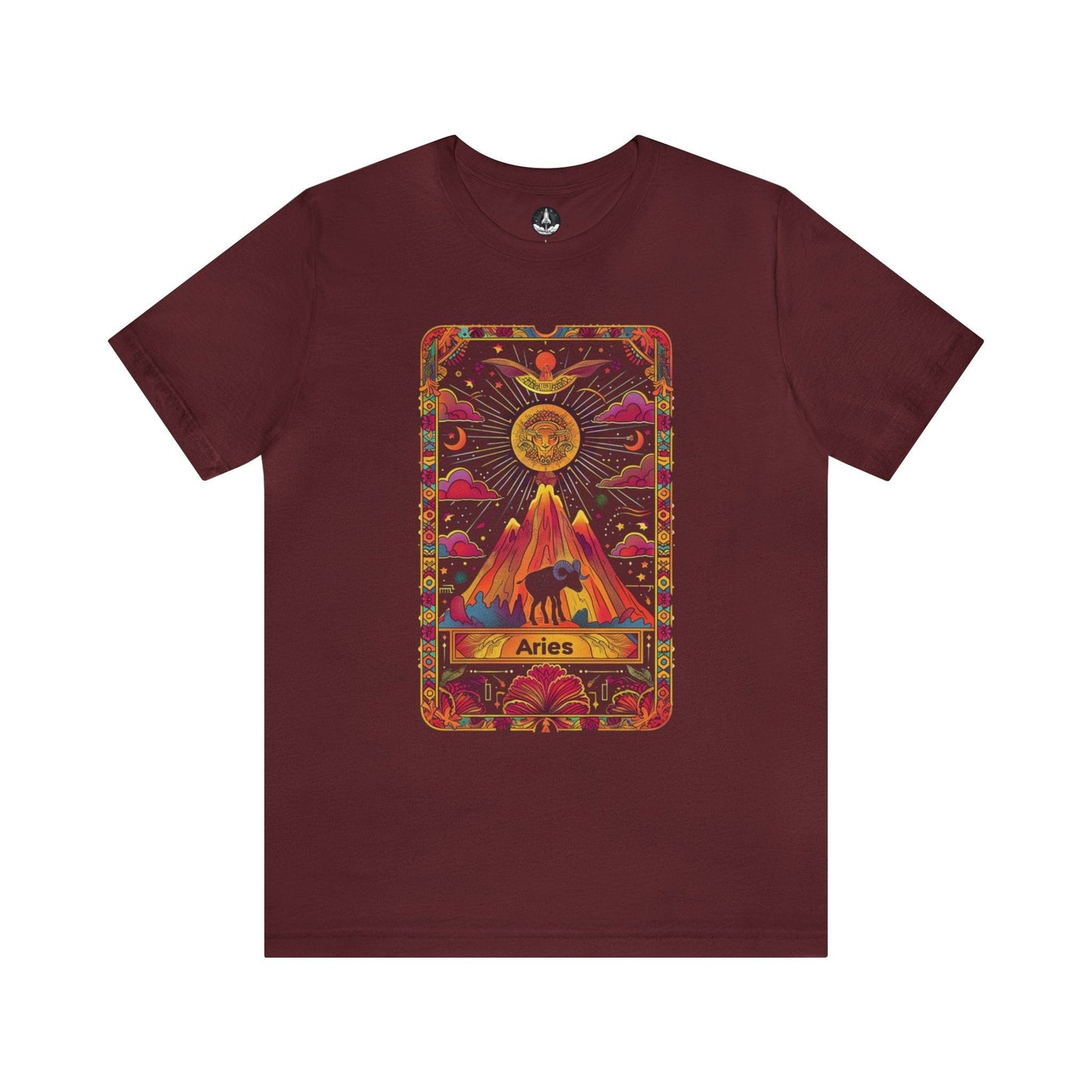 T-Shirt Maroon / S Aries Mountain Tshirt: Ascend Your Potential