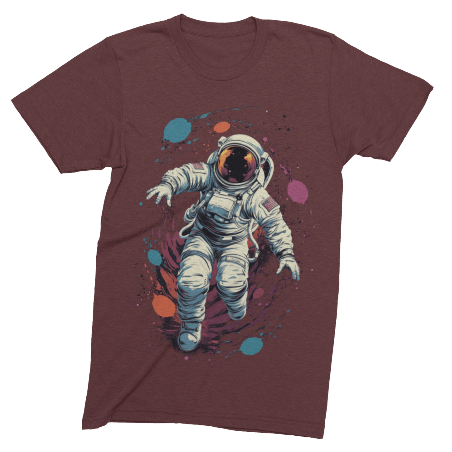 T-Shirt Maroon / S Astronaut Planetary Swirls T-Shirt