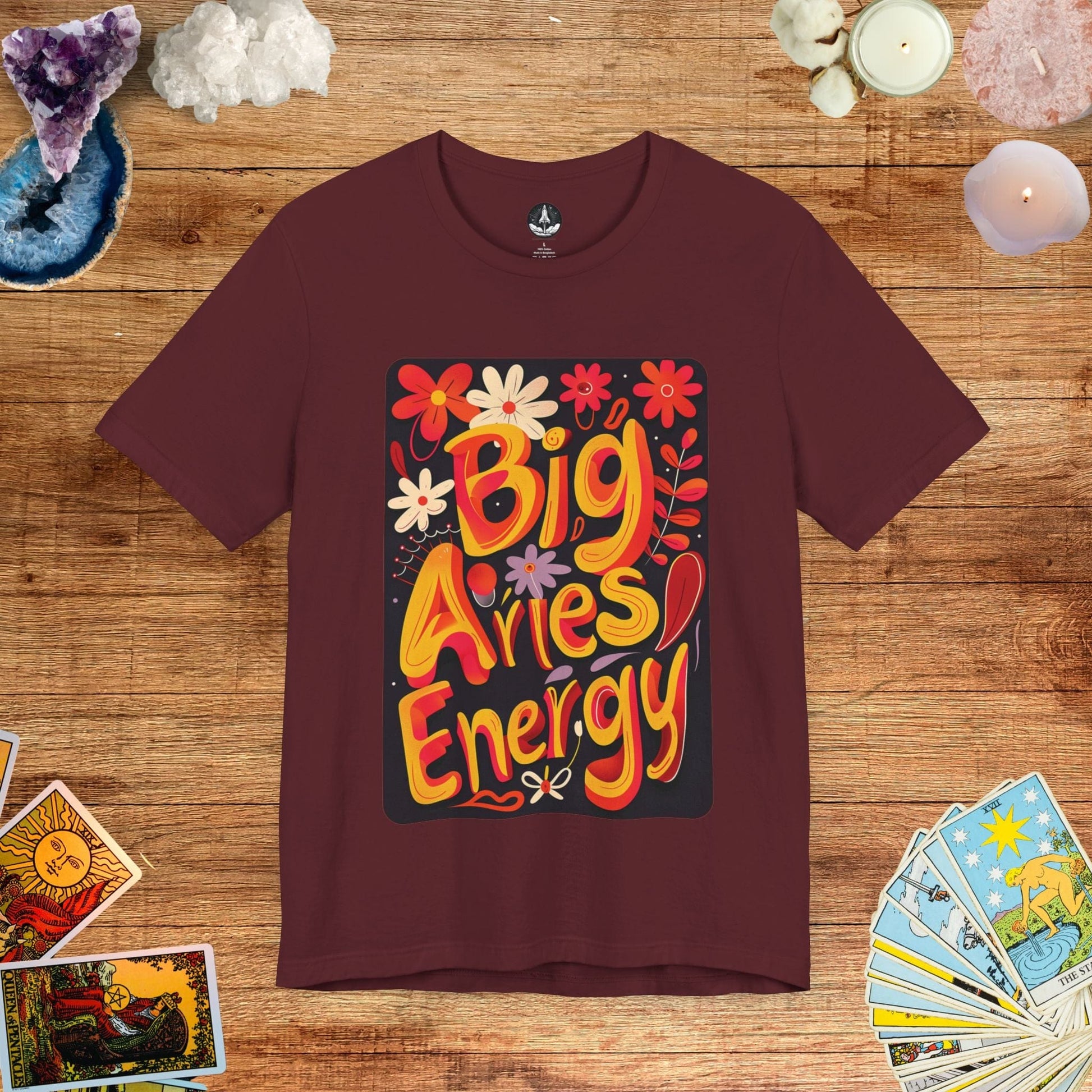 T-Shirt Maroon / S Big Aries Energy T-Shirt