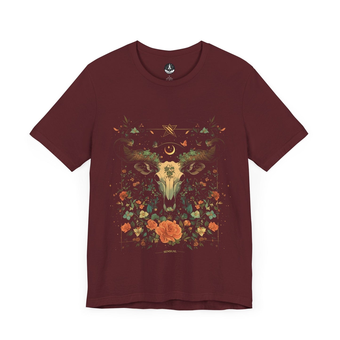 T-Shirt Maroon / S Blossoming Taurus: The Astrological Garden T-Shirt