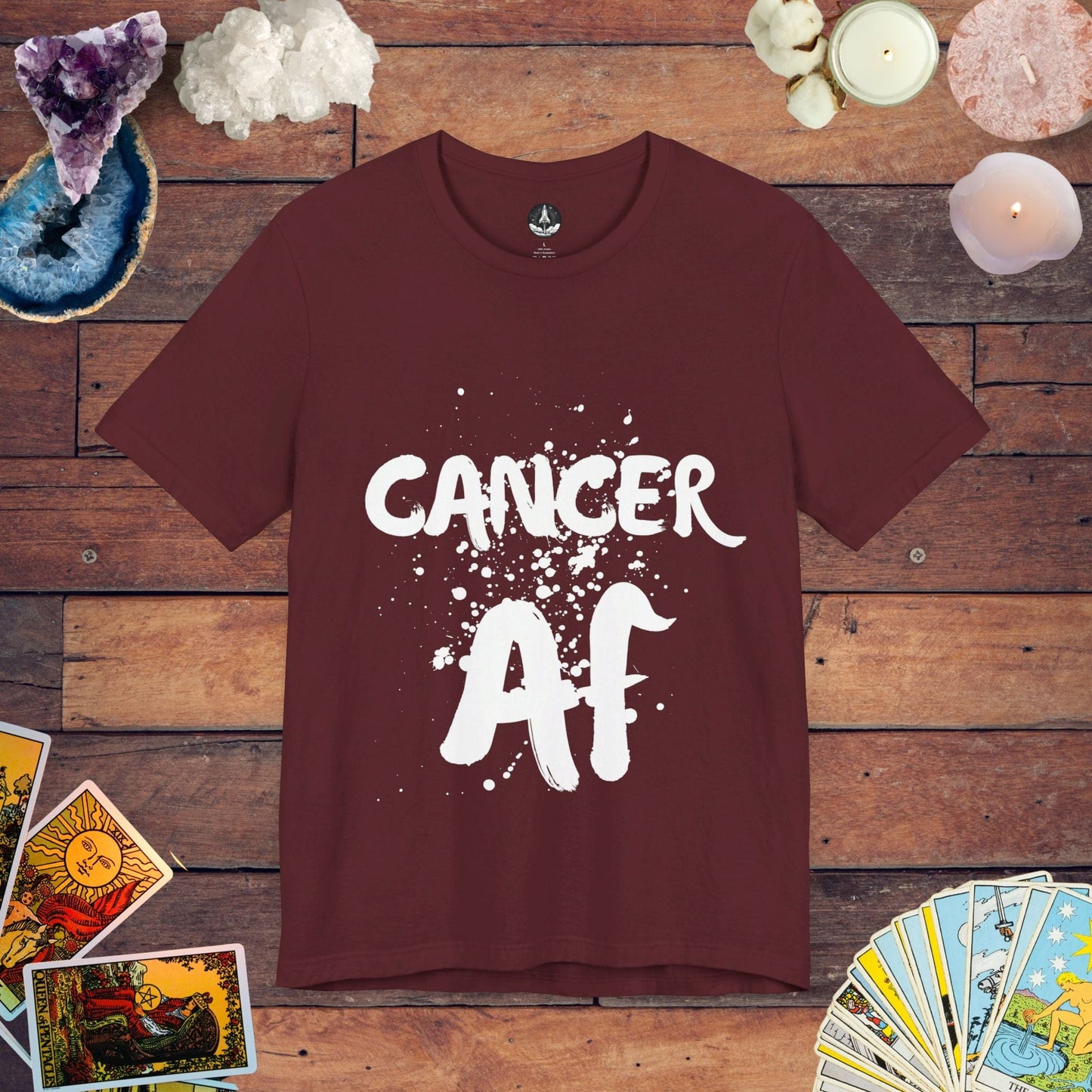 T-Shirt Maroon / S Cancer AF - Zodiac Empowerment T-Shirt