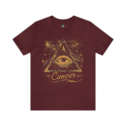 T-Shirt Maroon / S Cancer Intuitive Vision T-Shirt: Celestial Insight in Gold and Indigo