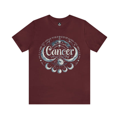 T-Shirt Maroon / S Cancer Lunar Essence T-Shirt: A Journey Through Moonlit Mystique