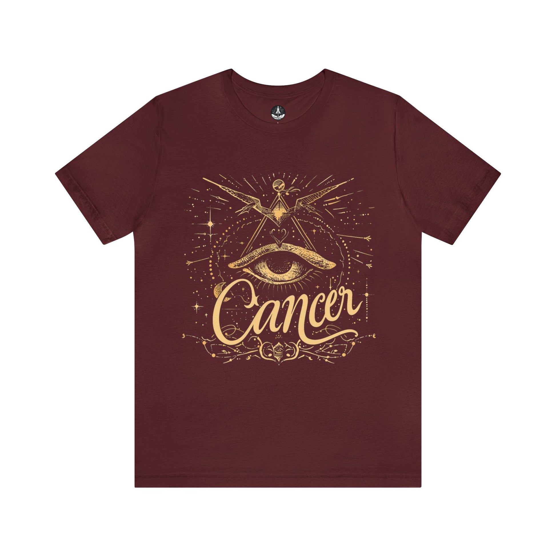 T-Shirt Maroon / S Cancer Mystical Intuition T-Shirt: Gaze into the Celestial Insight