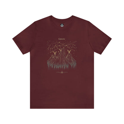 T-Shirt Maroon / S Capricorn Mountain Constellation T-Shirt: Reach New Peaks